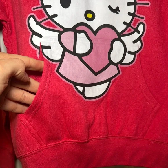Hello Kitty hot pink Hoodie with Signature Design - Picture 3 of 8